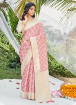 Cotton Pink Wedding Wear Weaving Saree